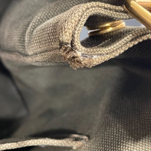 Prada Green Canapa Studded Canvas Handbag Army Green (JB1063) - Picture 14 of 16